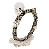 Taille : compacte mais saisissante, cette statue de crâne s’intègre harmonieusement à différents espaces, que ce soit sur une table à manger, dans une vitrine ou sein d’une décoration d’halloween plus imposante