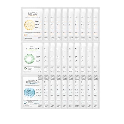 #OOTD Hydrating Soothing Sheet Masks Gift Set, Korean Vegan Facial Masks for Dry Sensitive Skin,...