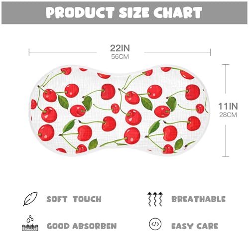 xigua Red Cherries Baby Burp Cloths for Newborn Boys and Girls 1 Pack, Soft & Absorbent Cotton Baby Burp Cloth, Baby Washcloths, Newborn Towel, Burp Rags4