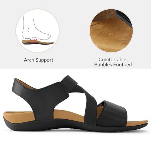 mysoft Women's Arch Support Sandals Orthotic Comfortable Walking Sandals Lightweight Adjustable Summer Outdoor Shoes3