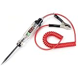 3-48V LCD Digital Car Circuit Test Light, 12V 24V 48V Automotive Voltage Tester Continuity Probe Fuse Detector for Vehicle Truck Trailer Repair Red