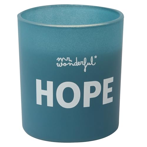 Mr. Wonderful - Vela perfumada - Hope - Realizada en cera vegetal - Presentada en envase de vidrio - Fragancia persistente - Aroma: brisa marina
