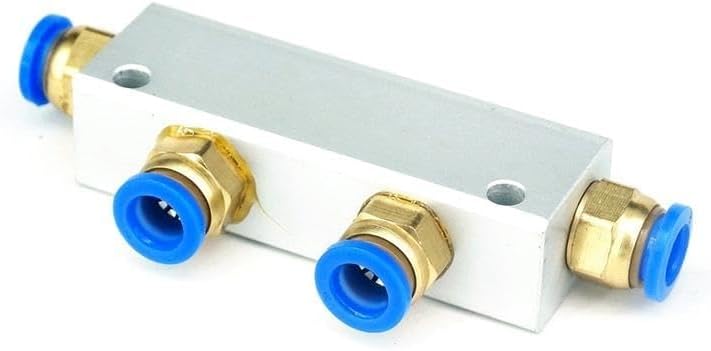 With Fittings Pushfit 8mm 2/3/4/5/6/7/8/9/10 Ways Pneumatic Air Manifold Block Splitter 20x25mm - (Color: 2 Way 4 Port)(2 Way 4 Port)