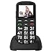 CHAKEYAKE Seniorenhandy mit Großen Tasten | Mobiltelefon Ohne Vertrag mit 1.7 Zoll LCD | SOS-Funktion | Dual SIM Tastenhandy mit Taschenlampe | Ladestation | Schwarz-G180