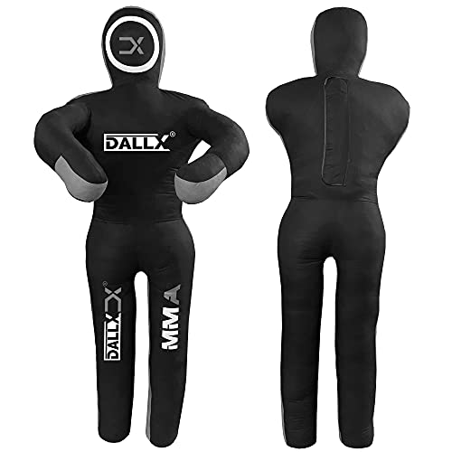 Dallx Mma Grappling Dummy Bbj Wrestling Brazilian Jiu Jitsu Punching Bag Judo Karate Throwing Boxing Fighting Dummy Self Defense Standing Position – Unfilled (Black Grey, 5 Ft) #TOP2