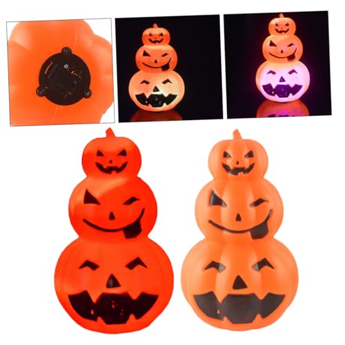 SHINEOFI 1 Set Halloween Pumpkin Light Decorative LED Pumpkins Battery Powered Plastic Lights for Festive Atmosphere Halloween Supplies and Home Decor Orange