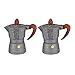 AIPING 2 x zaparzacz do kawy mokka dzbanek do kawy filtr aluminiowy włoski ekspres do kawy espresso narzędzie perkolator (150 ml i 300 ml) (kolor: szary)