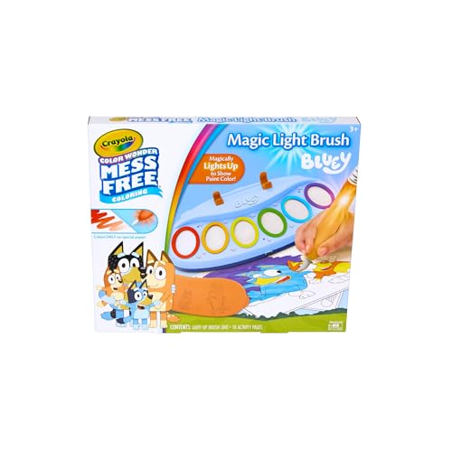 Image of Crayola Bluey Color Wonder Magic Light Brush, Mess Free Painting Station for Kids, Gifts, Toddler Bluey Toys & Activities, Ages 3+