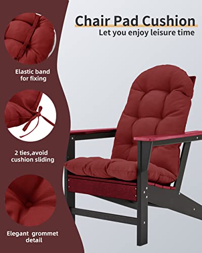 Adirondack Chair Cushion, Weather Resistant Adirondack Cushions, Patio Rocking Chair Cushions (Red) #TOP1