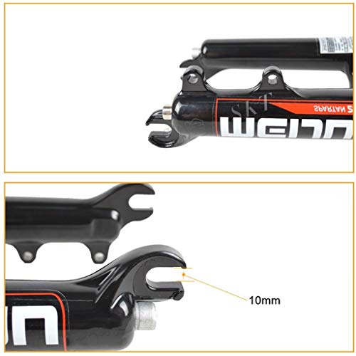 Mzp Bike Suspension Fork 20 Inch Tube Long 350Mm Folding Bicycle Hydraulic Fork Aluminum Alloy Shock Absorber Shoulder Control Lock Disc V- Brake 1-1/8" Travel 50Mm (Color : Black) #TOP3