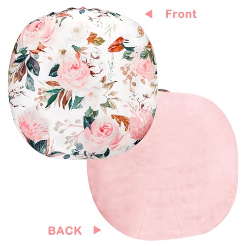 Image of DILIMI Newborn Lounger Cover, Soft Comfortable Baby Lounger Cover, 1 Pack Reversible Removable Slipover for Infant Lounger Pillow, Pink Floral (Lounger not Included)