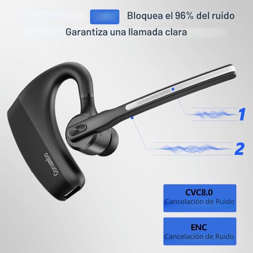 Auriculares Bluetooth V5.2 K10C manos libres negro para móvil 3