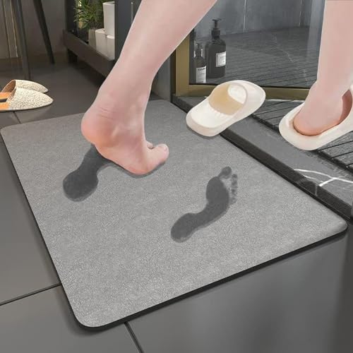 Recopilación de Tapetes dib los 10 mejores. 45 Qzgyoool Tapete Absorbente Alfombrilla Secado Ultra Rápido para Baño, 60x40cm Tapete de Baño, Fácil de Limpiar, Tapetes de Diatomita para Ducha Sala de Estar y Dormitorio Todo...