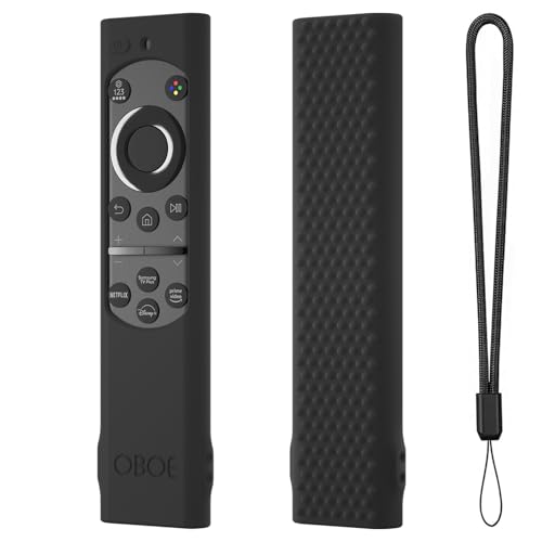 Image of Oboe Silicone Tv Remote Cover Compatible with Samsung Smart Tv Remote BN59-01311 Samsung QLED TV Remote Half Wrap Protective Case with Loop (G-Black) [Remote NOT Included]