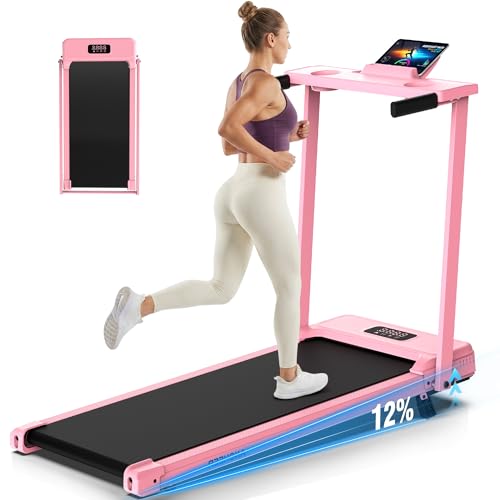 Image of FUNMILY 3.5HP Walking Pad Incline Treadmill with Desk & Handle Bar, Heavy Duty 350 lbs Weight Capacity Portable Treadmill for Home and Office, Remote Control & LED Display