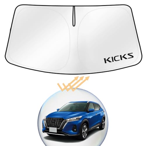 XIKER 日産 キックス P15系 専用 サンシェード フロントガラス用 暑さ対策 軽量 コンパクト 紫外線カット 劣化防止 折りたたみ収納 カーサンシェード 断熱 日よけ 収納袋付き 簡単取付 プライバシー保護 車用グッズ