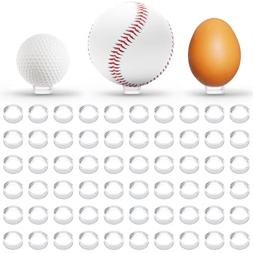 200 Pcs Ring Golf Ball Display Case 0.6 Inches Clear Baseball Holder Golf Ball Holder Small Baseball Acrylic Stands Round Ring Stand Acrylic Display Stands for Small Balls, Egg, Spheres, Marble
