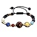 N/A Rlmobes Système Solaire Planète Bracelet Fait Main Pierre Perle Bracelet Cadeaux Bracelet pour Les Femmes