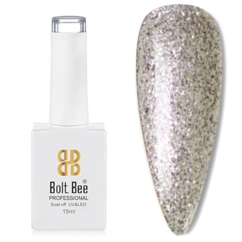 Image of Bolt Bee Sparkle Color Gel Nail Polish Soak Off UV Gel DIY at Home Manicure Salon Nail Art (82, 15ml)