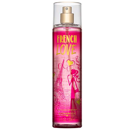 Scenabella Signature Body Splash Fragrance Mist for women "French Love" with Keynotes of French Tulips with a Pop of Pink Champagne, 8 Fl. Oz