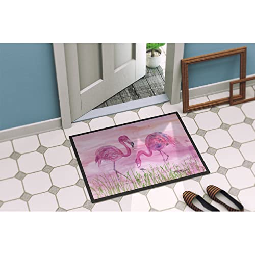 Caroline's Treasures Sc2018Mat Flamingos Doormat 18X27 Front Door Mat Indoor Outdoor Rugs For Entryway, Non Slip Washable Low Pile #TOP1