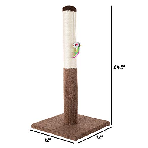 PETMAKER Poste arranhador para gatos – arranhador alto para gatos e gatinhos com corda de sisal e ca