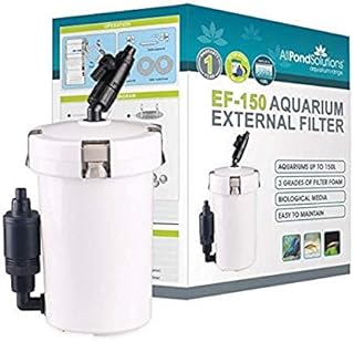 allpondsolutions EF-150 Aquarium External Fish Tank Water Filter for Coldwater, or Tropical Aquariums, for Tanks Up to 150 Litres  Includes Filter Media, hose and Spray Bar - Full Kit.