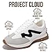 Project Cloud Trendy Sneakers for Women - Memory Foam and Non-Slip Comfortable Casual Ladies Shoes for Womens Fashion Sneakers - Lightweight Lace-up Shoes (Lecco,WHITMULT,8.5) White Multi