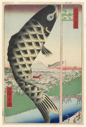 Cent vues célèbres d'Edo tableau toile pour décoration murale de salon