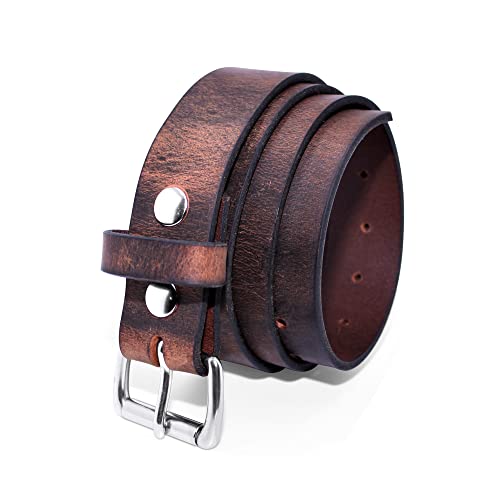 Genuine Veg Oil Tan Full Grain Leather-Mens Belts Leather Handmade By Amish-Heavy Duty Mens Belt 1.5 Wide 9/14 Oz-Made In USA