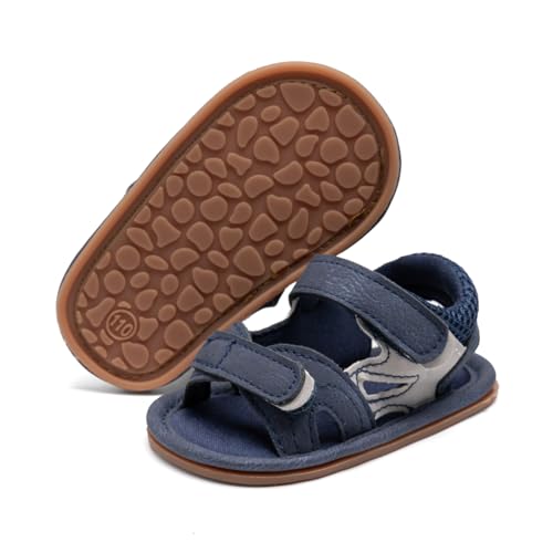 Babelvit Baby Boy Girl Summer Sandals Double Adjustable Strap Lightweight Outdoor Casual Beach Shoes Non Slip Rubber Sole Infant Toddler First Walking Shoes 0-18 Months by Babelvit - Used condition - US$7.02
