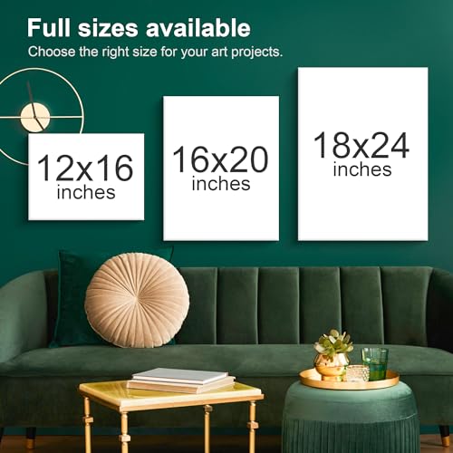 PHOENIX Large Painting Canvas Panels - 16x20 Inch, 6 Value Pack - 8 Oz Triple Primed 100% Cotton Acid Free Canvases for Painting, White Blank Flat Canvas Boards for Acrylic, Oil Paints by PHOENIX - Image 6