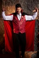 Mainfini Halloween Wendbarer Vampirumhang Erwachsene Schwarz & Rot L | Umkehrbar, Halsband, 2 Aufkleber, Erwachsener, Unisex, Umkehrbar, Halloween-Stil, Themenparteien, Weich, Maschinenwaschbar – Ansicht 3