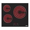 Svan Placa Vitrocerámica Cristal negro, SV3602. 3 Zonas de Cocción, 5700 W, 9 Niveles de Cocción, Control Táctil, Triple Corona, Bloqueo de Seguridad, Temporizador