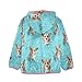 Aflyko Girls' Fleece Corgi Geometric Lovely Zip-Up Hoodie Fleece Outerwear Kids Pink Hooded Jacket Children's Fashion Outwear Coat Warm Sweatshirt 4T