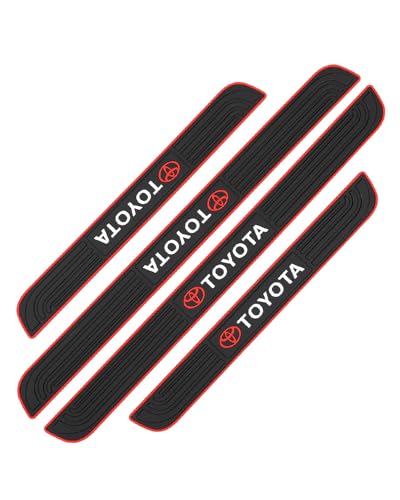 4 Pieces Car Sill Protector Stickers for Toyota Yaris, Car Pvc Silicone Door Threshold Sticker Welcome Pedal Protector Cover Paint Protection Decorative Strips Non-Slip Anti-Scratch (Yaris)