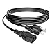 Universal 3 Prong AC Power Cable for Electronics - Computer, TV, Monitor, and More, 6 Feet, Black