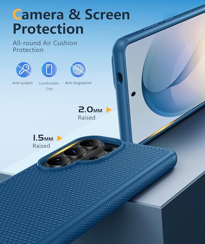 Image of FNTCASE for Samsung Galaxy S26 Ultra Case: Military Grade Drop Protection, 14ft Drop Tested, Screen Protector Included, Anti-Slip Anti-Fingerprint TPU Shockproof Phone Case Cover (Blue)