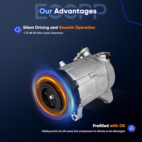 Image of ECCPP AC Compressor for Ford Fusion for Mercury Milan 2.3L 3.0L 2006-2007 | Fast Cooling A /C Compressor with Clutch