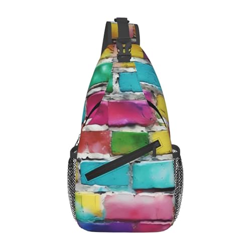 Bolso cruzado estampado graffiti color ladrillo miniatura 1