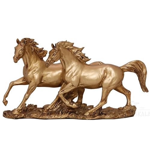 Galloping Horses Statue Showpiece for Living Room, Home Decor, Symbol of Success Tabletop Figurine for Weddings, Anniversaries, Festive Corporate Gifting (Race Horses) — photo — 5 of 9
