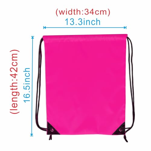 Drawstring Backpacks, 20 Pack Bulk Drawstring Bags, Cinch Bags for Outdoor Sports,travel storage bag,gift bag- Fuchsia2