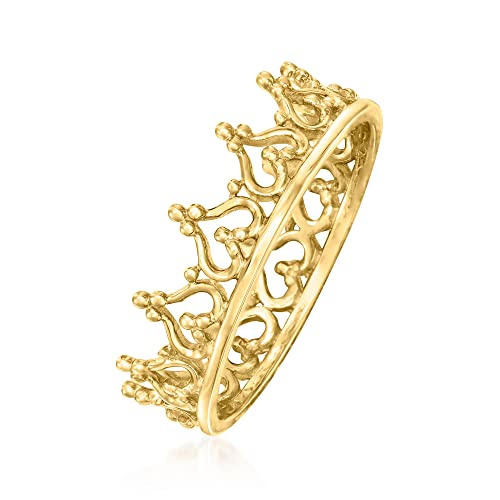 Ross-Simons 14Kt Yellow Gold Royal Crown Ring. Size 7 #TOP2
