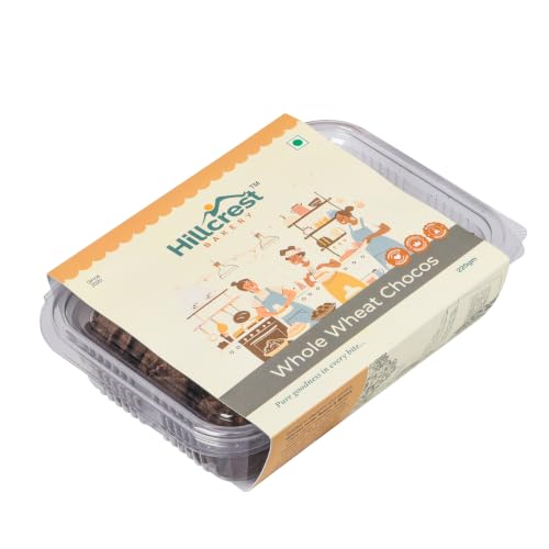 Image of Hillcrest Bakery Whole Wheat Chocos Cookies, 220 Grams | Premium Baked Snack | Crispy & Delicious | Tea Time Treat | Suitable for Everyday Snacking | Hygienically Packed