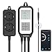 YukiHalu WiFi Termostato Digitale con Sonda, Controllo Remoto dell'app, Alexa/Google Assist, Regolatore di Temperatura a 2 Uscite con Riscaldamento e Raffreddamento, per Acquari di Rettili, Homebrew