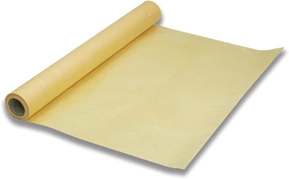 Korean Traditional Mulberry Paper, Colored Hanji Paper Roll, Natural Fiber Texture, Unyong Orange, 21.3" x 787.4"