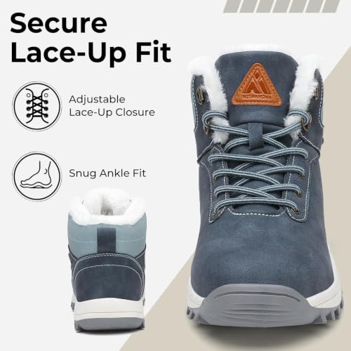 Image of Mishansha Men's Waterproof Snow Boots, Insulated Winter Hiking Boots