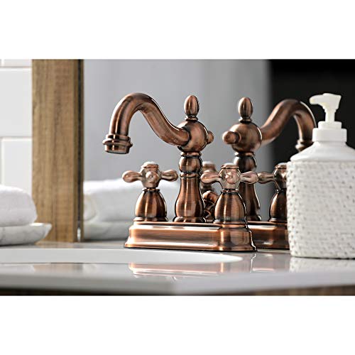 Kingston Brass KB160AXAC Heritage 4 in. Centerset Bathroom Faucet, Antique Copper by Kingston Brass - Image 5