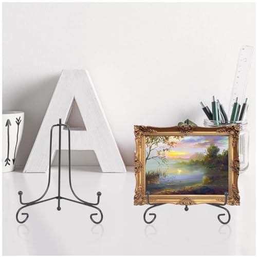 Miniatura 6 de Jjiaolinin 2 Soporte Platos Decorativos Negro, Soporte Plegable Hierro Para Platos, Cuadros, Libros De Cocina, Fotos, Platos Decorativos, Bowl, Placas, Tablets, 6 Pulgadas
