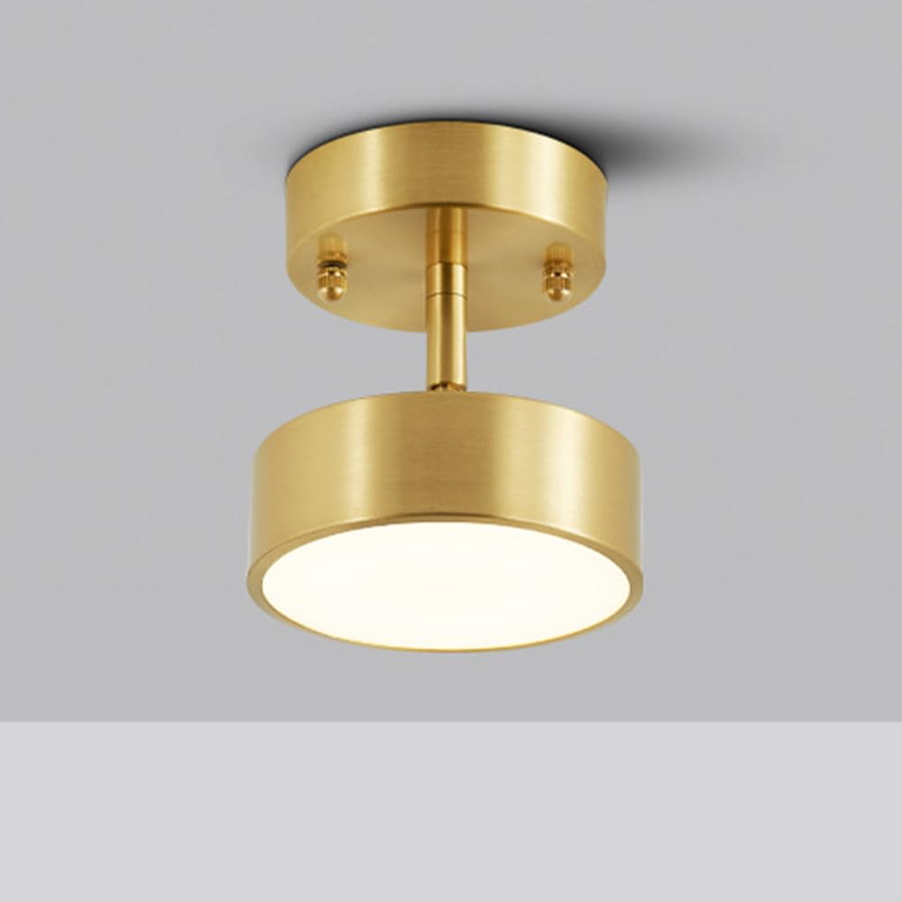 Jadssox Miedziana lampa sufitowa LED Okrągła lampa sufitowa do montażu podtynkowego Oprawa oświetleniowa do przedpokoju Nowoczesne lampy sufitowe w trybie 3 kolorów do schodów w korytarzu wejściowym